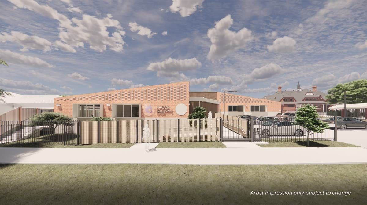 Artist illustration of the outside of the centre